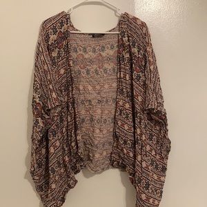 Colorful boho kimono-style shirt